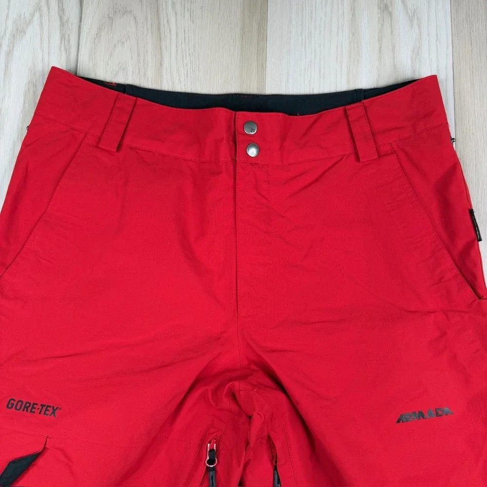 Armada Outerwear Ski Pants Red GoreTex Recco Snowboard Vented Men's Size L Large